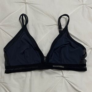 NWOT - Lively - Elegant Black and Navy Blue Bralette - L